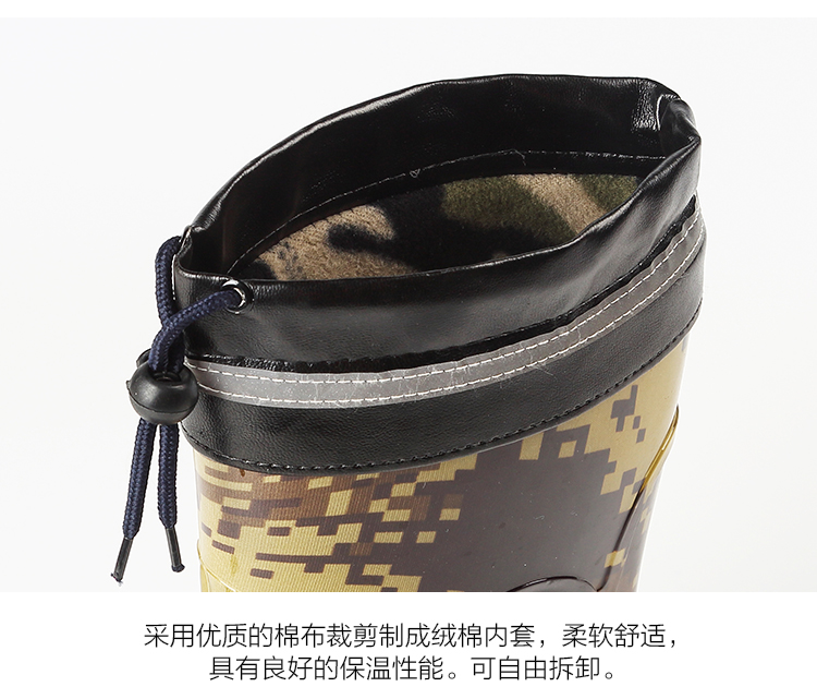 Thời trang nam giày chống trượt cao su không thấm nước cộng với nhung ấm ngắn ống mưa giày nam ống nước giày đế xuồng mưa giay tay chong nuoc